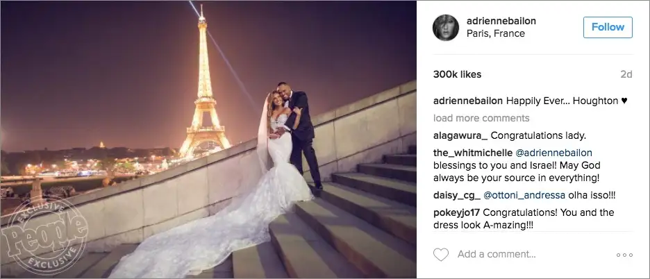 Gowns with Trains Inspired by Adrienne Bailon s Wedding Look